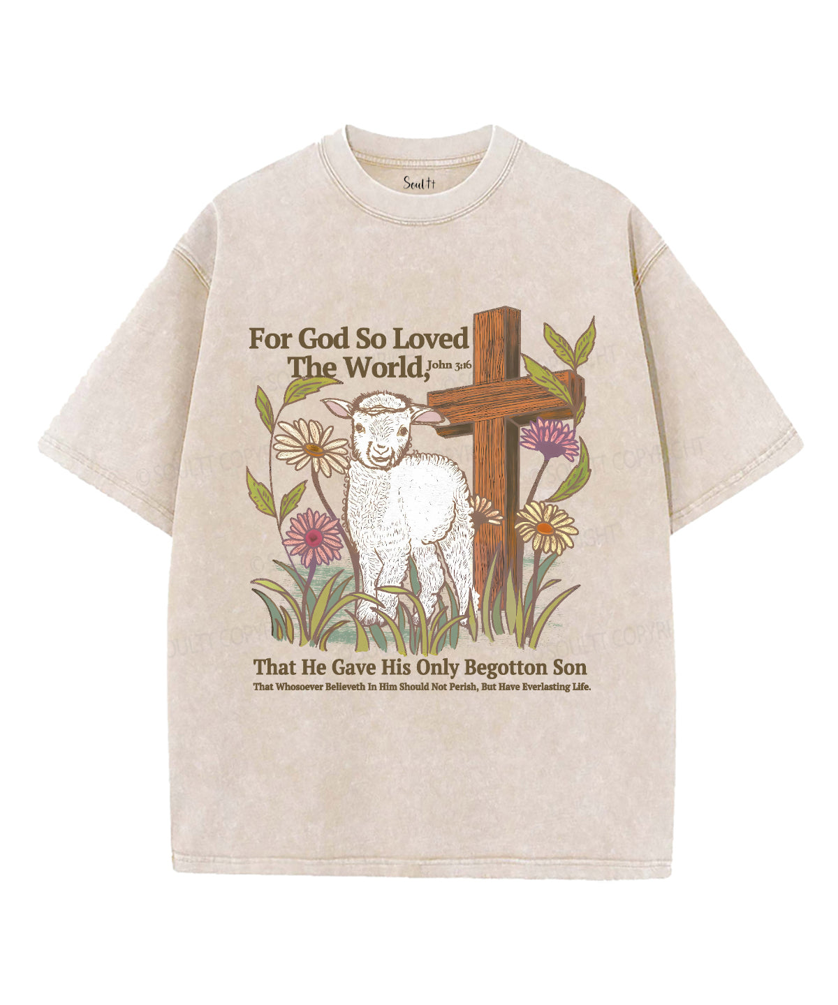 For God So Loved The World Washed Christian T-shirt Hoodie, Sweatshirt | CiraTrend.com (Image 1)