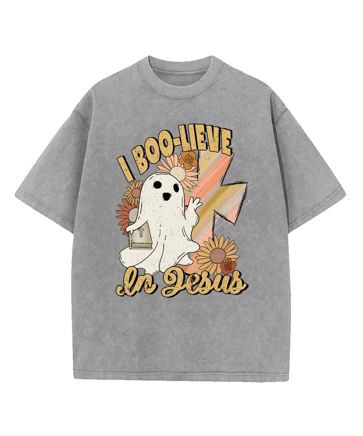 I Boo-Lieve In Jesus Washed Christian T-shirt Hoodie, Sweatshirt | CiraTrend.com (Image 3)