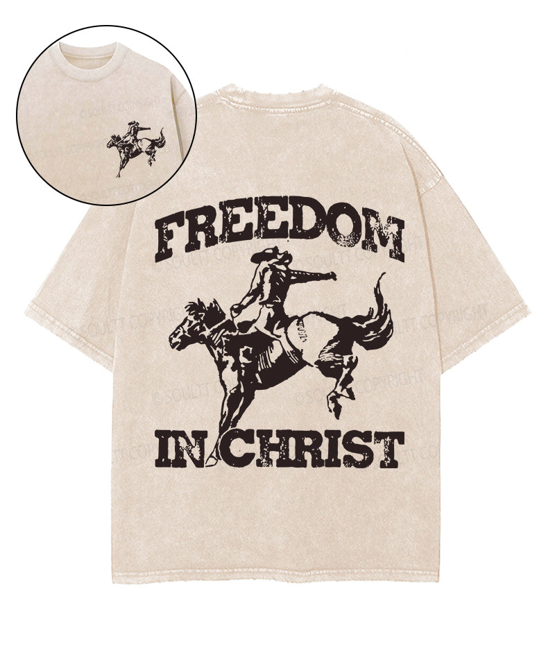 Freedom in Christ Double Sided Unisex Washed Christian T-shirt Hoodie, Sweatshirt | CiraTrend.com (Image 1)