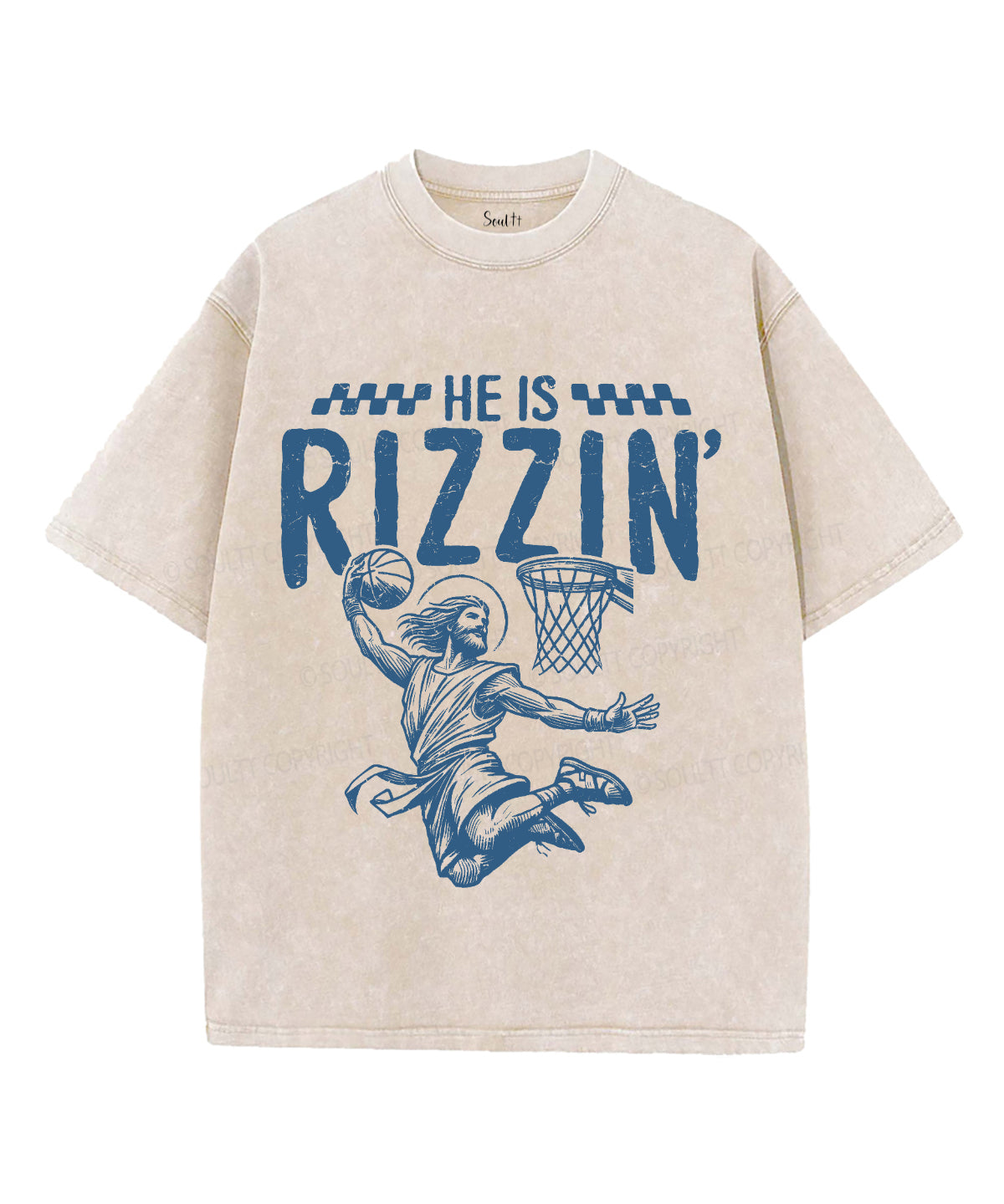 He Is Rizzin' Unisex Washed Christian T-shirt Style004 Hoodie, Sweatshirt | CiraTrend.com (Image 4)