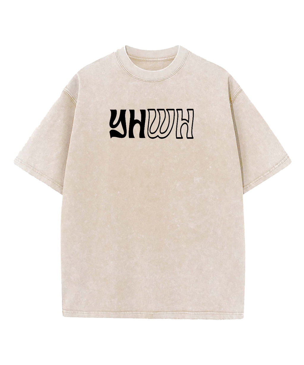 YHWH Double Sided Washed Christian T-shirt Hoodie, Sweatshirt | CiraTrend.com (Image 2)