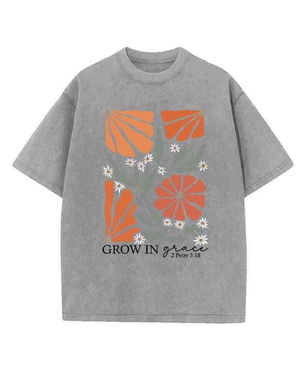 Grow in Grace Washed Christian T-shirt Hoodie, Sweatshirt | CiraTrend.com (Image 3)