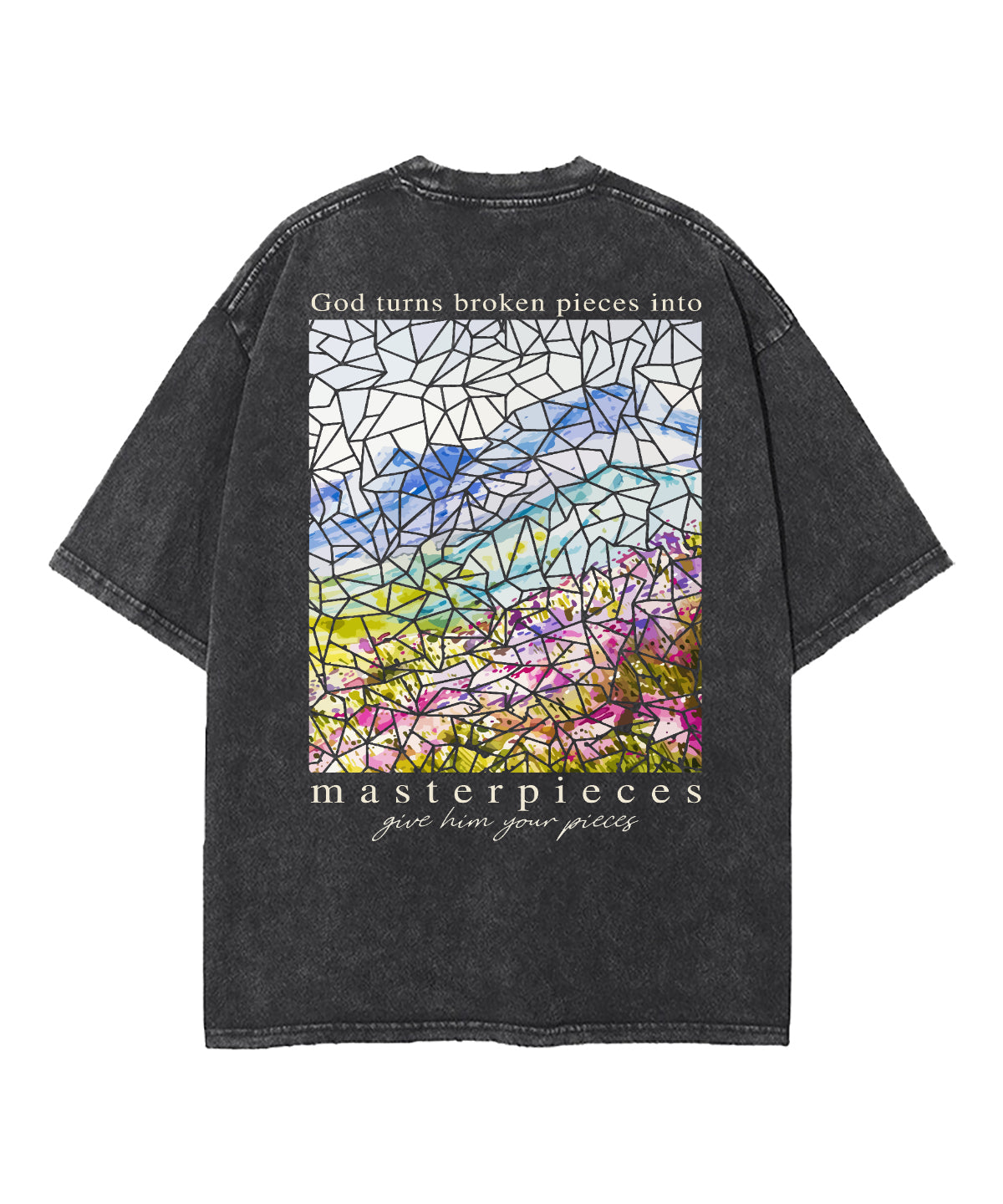 God Turns Broken Pieces Masterpieces Double Sided Washed Christian T-Shirts, Hoodie, Sweatshirt