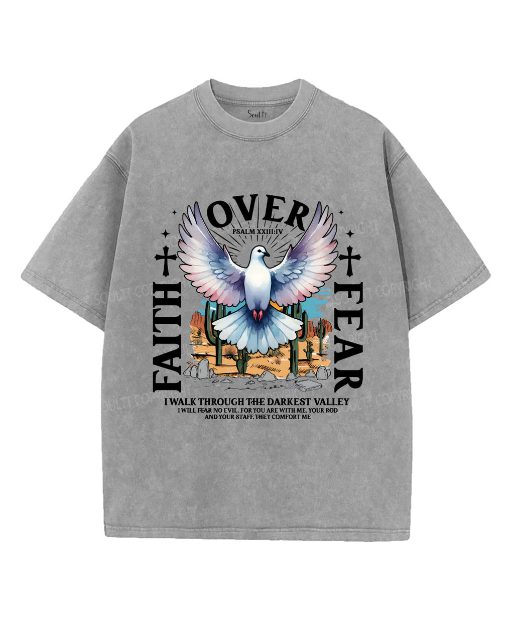 Faith Over Fear Unisex Washed Christian T-shirt Style002 Hoodie, Sweatshirt | CiraTrend.com (Image 2)