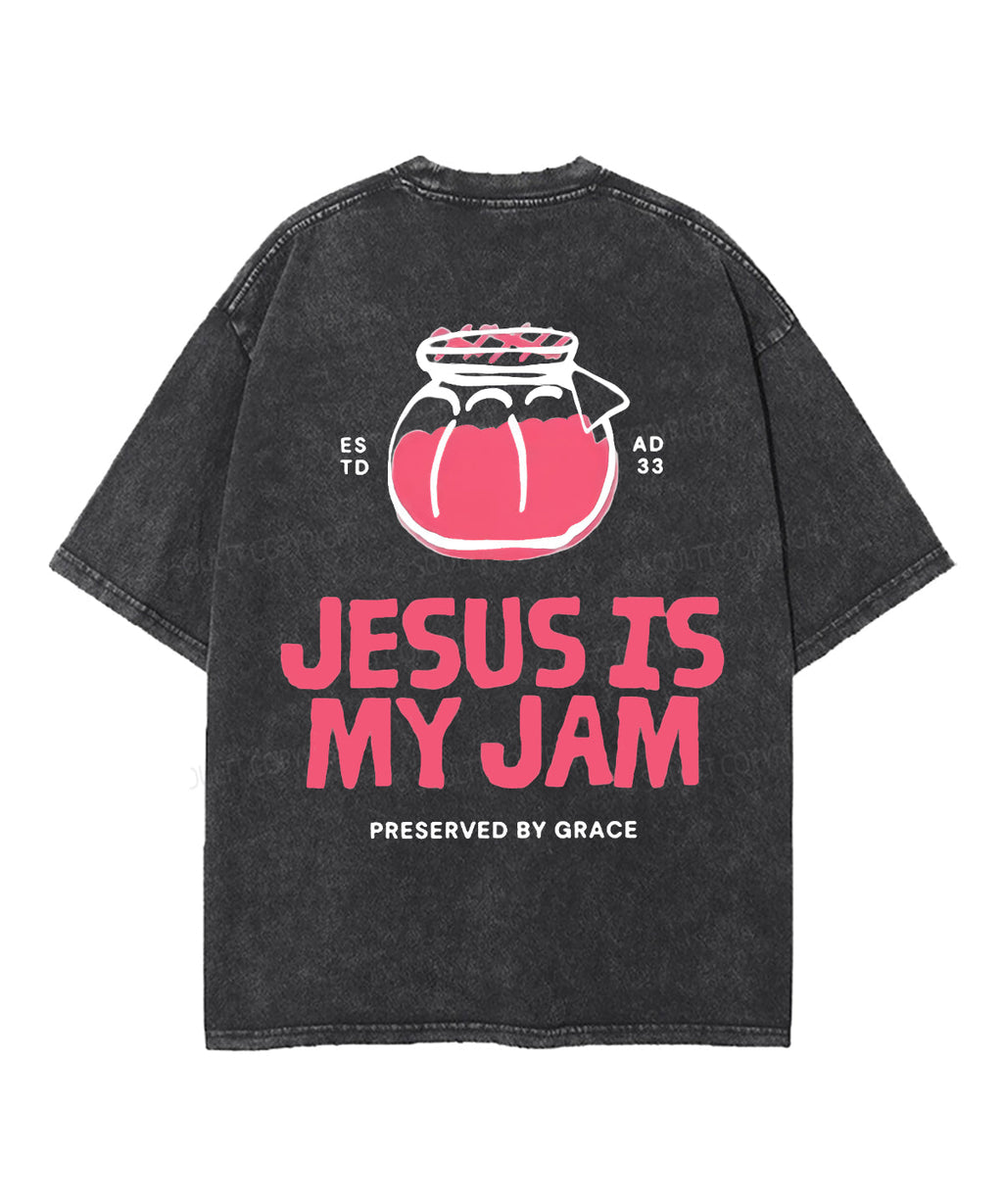Jesus Is My Jam Double Sided Unisex Washed Christian T-shirt Hoodie, Sweatshirt | CiraTrend.com (Image 2)