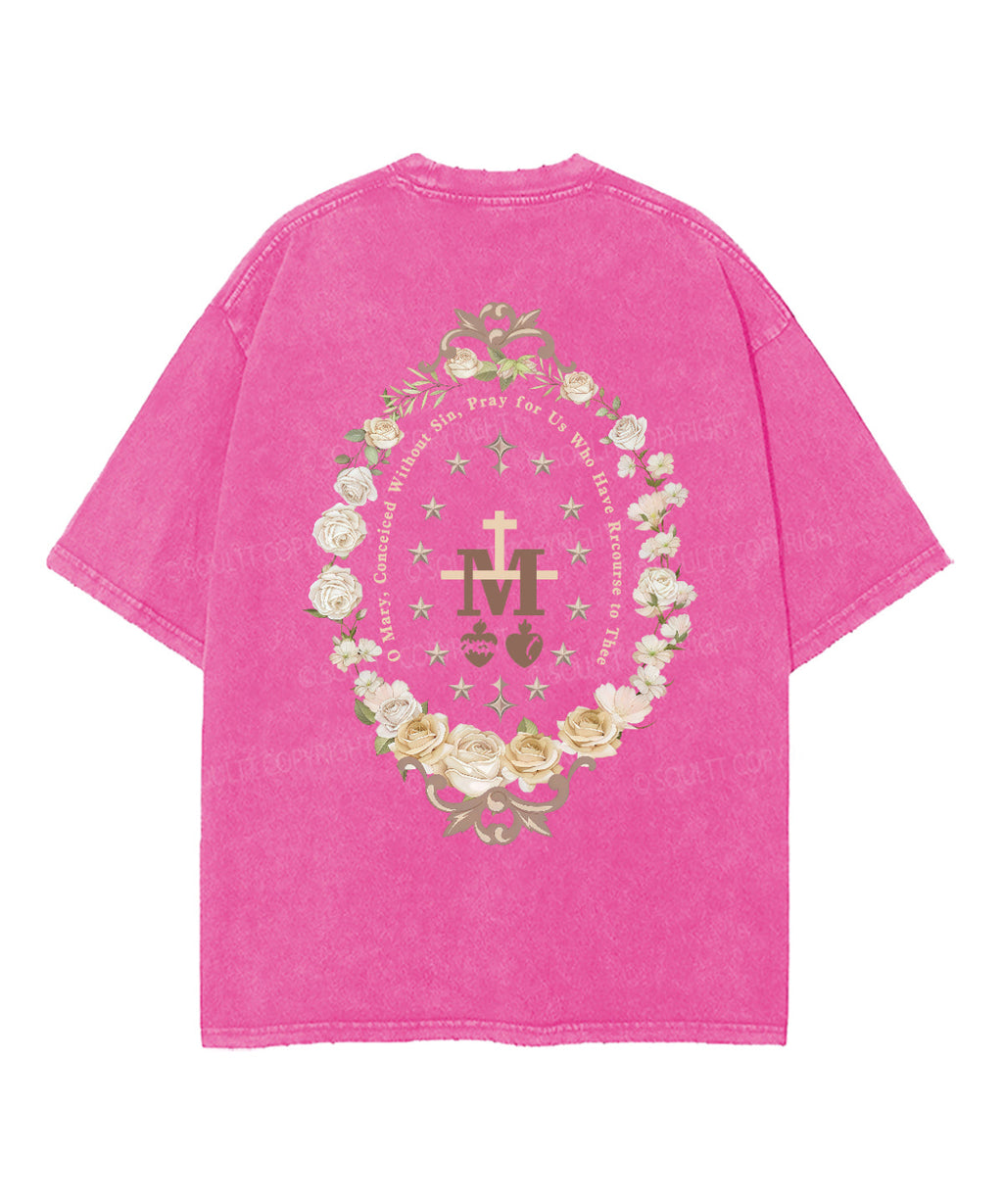 O Mary Conceived Without Sin Double Sided Washed Christian T-shirt Hoodie, Sweatshirt | CiraTrend.com (Image 5)