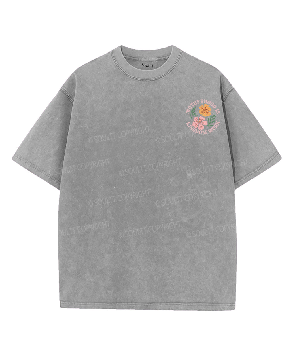Motherhood Is Kingdom Work Double Sided Unisex Washed Christian T-shirt Style010 Hoodie, Sweatshirt | CiraTrend.com (Image 4)