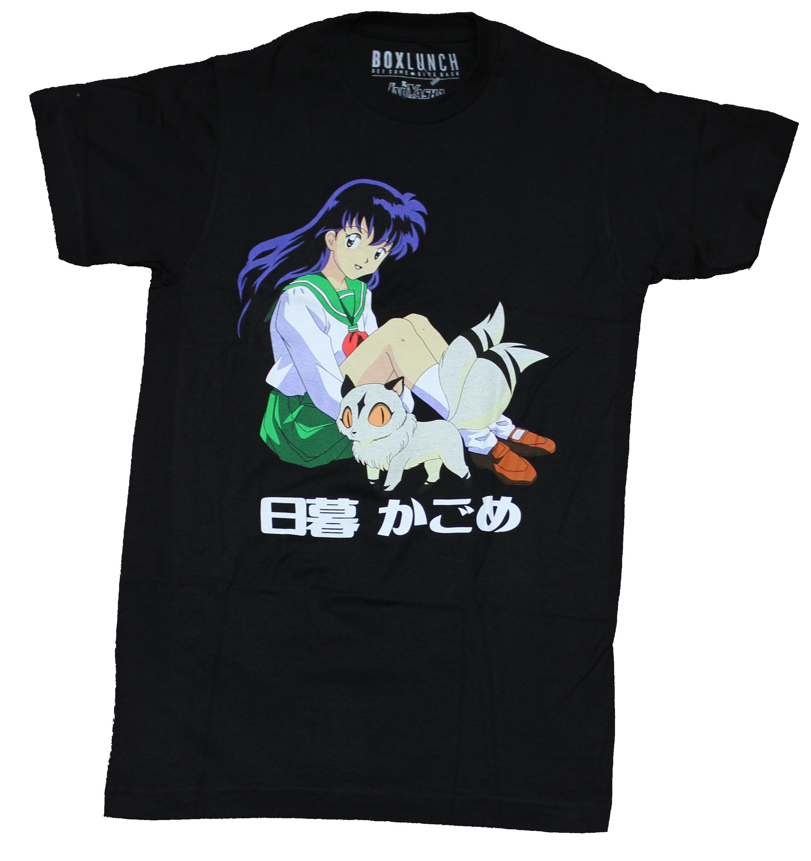 Inuyasha Mens T-Shirt - Kagome Higurashi W Cat Over Kanji Hoodie, Sweatshirt | CiraTrend.com