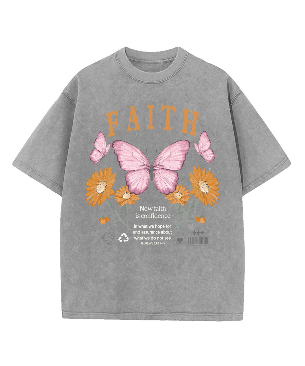 Now Faith Is Confidence Washed Christian T-shirt Hoodie, Sweatshirt | CiraTrend.com (Image 3)
