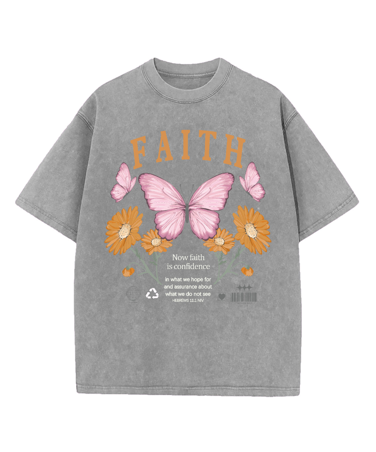 Now Faith Is Confidence Washed Christian T-shirt Hoodie, Sweatshirt | CiraTrend.com (Image 3)