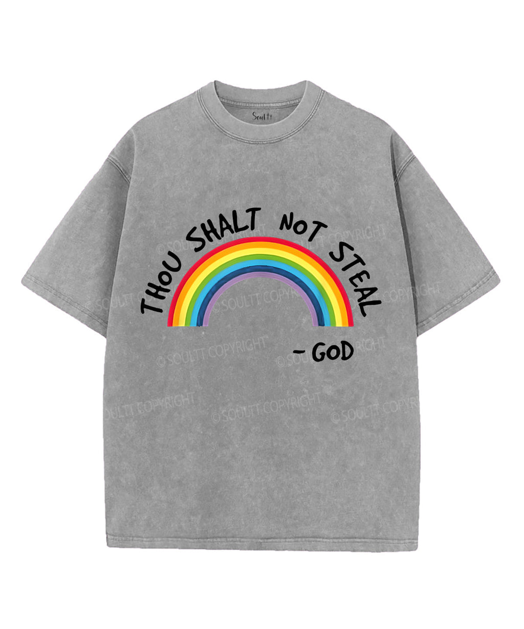 Thou Shalt Not Steal Unisex Washed Christian T-shirt Hoodie, Sweatshirt | CiraTrend.com (Image 2)