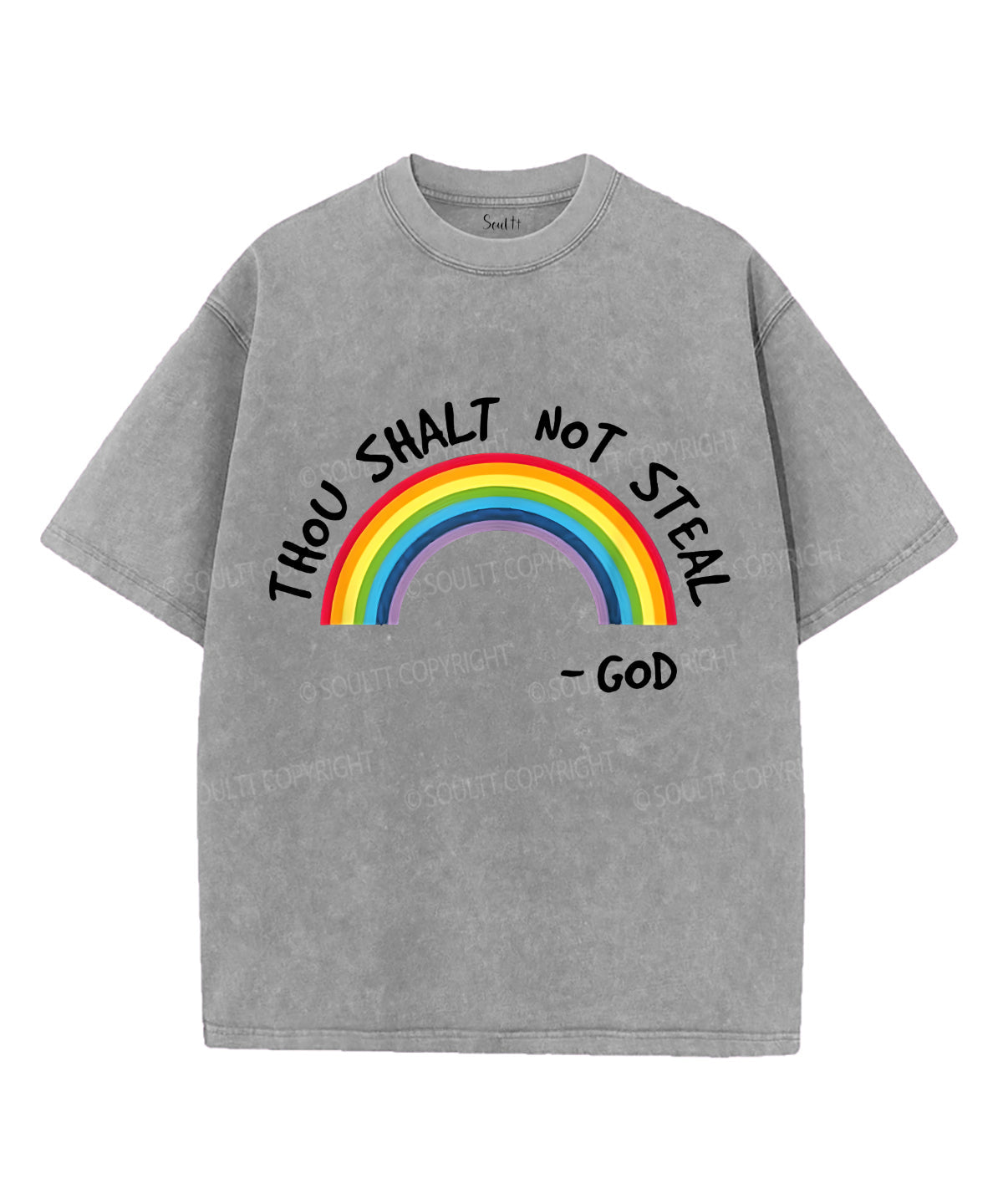 Thou Shalt Not Steal Unisex Washed Christian T-shirt Hoodie, Sweatshirt | CiraTrend.com (Image 2)