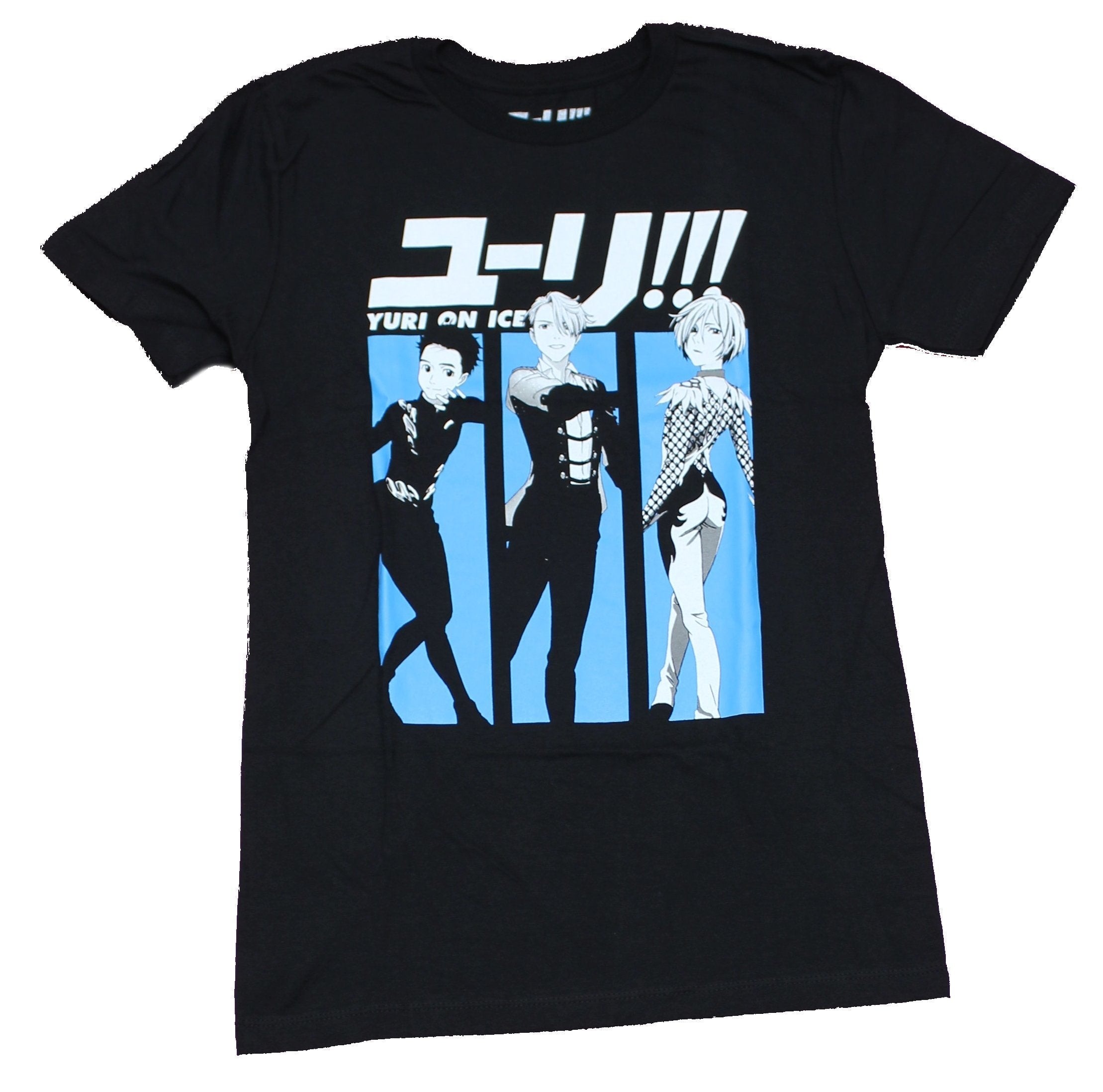Yuri On Ice Mens  T-Shirt - 3 Character Boxes Under Kanji Logo Image Hoodie, Sweatshirt | CiraTrend.com