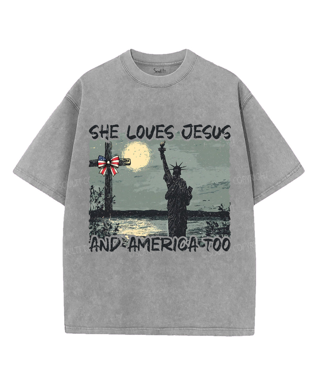 She Love Jesus Unisex Washed Christian T-shirt Hoodie, Sweatshirt | CiraTrend.com (Image 2)
