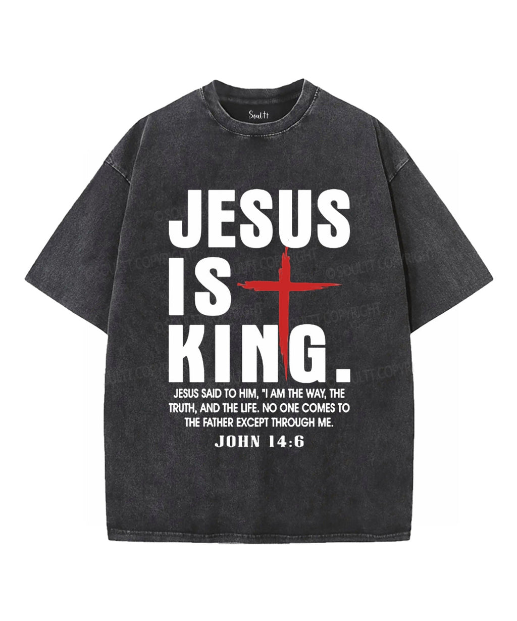 Jesus Is King Washed Christian Style001 T-Shirts, Hoodie, Sweatshirt