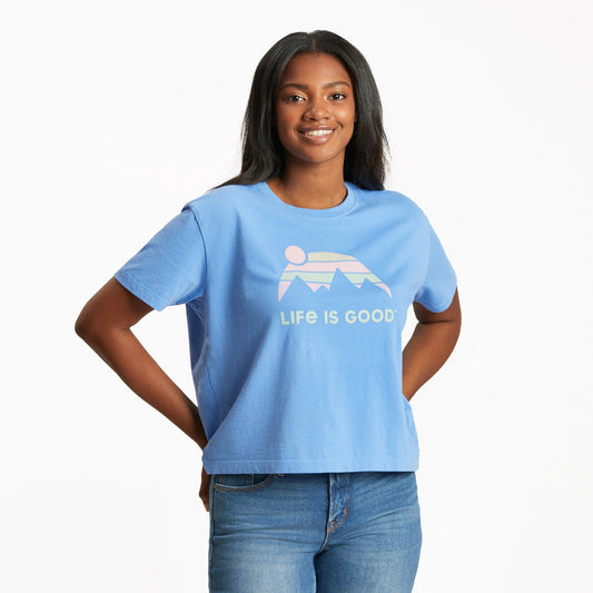 Women's Retro Mountains Short Sleeve Crusher Boxy Tee