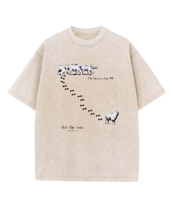 He Leaves The 99 Washed Christian T-shirt Hoodie, Sweatshirt | CiraTrend.com (Image 1)