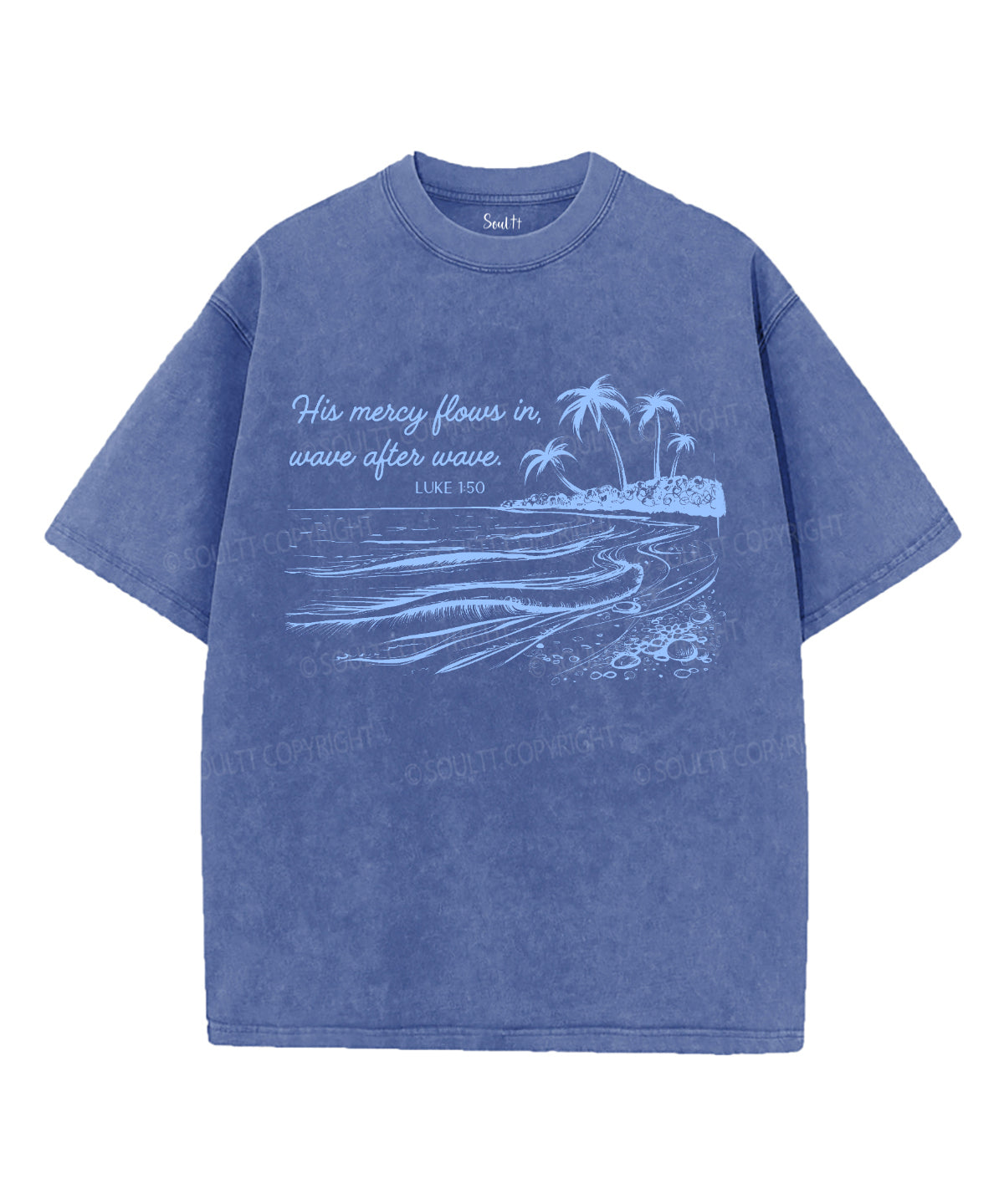 His Mercy Flows Wave After Wave Washed Christian T-Shirts, Hoodie, Sweatshirt