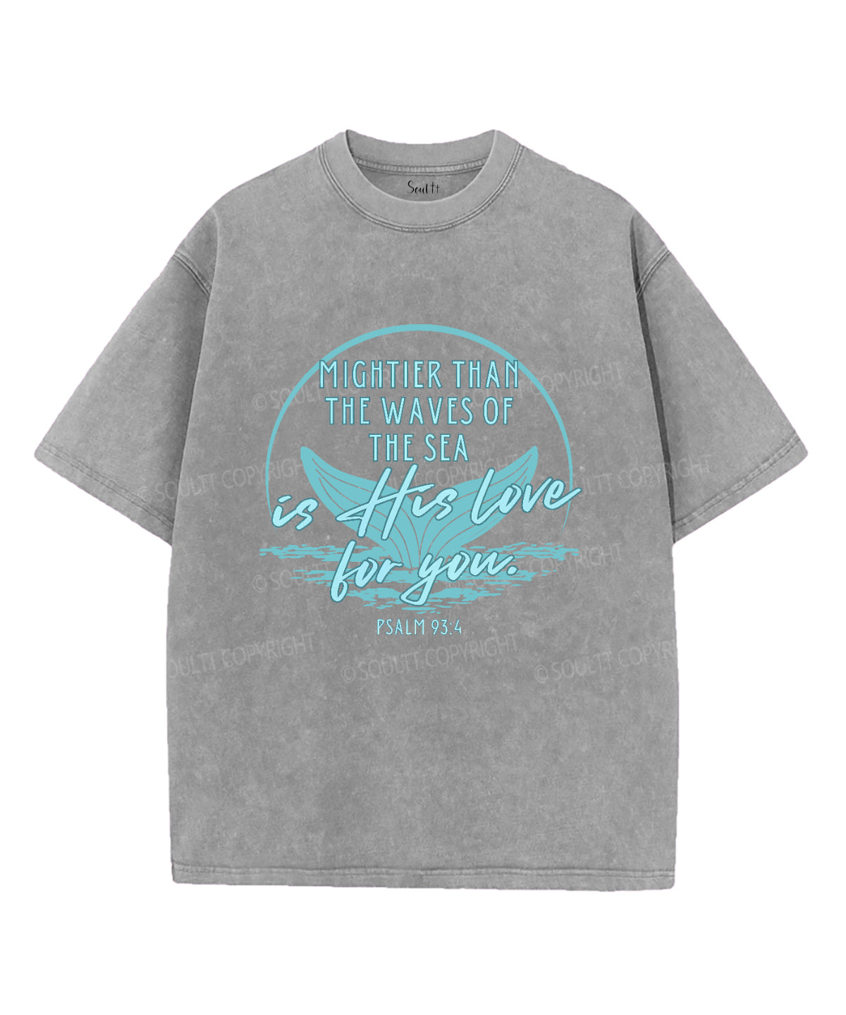 Mightier Than The Waves Unisex Washed Christian T-shirt Style003 Hoodie, Sweatshirt | CiraTrend.com (Image 2)
