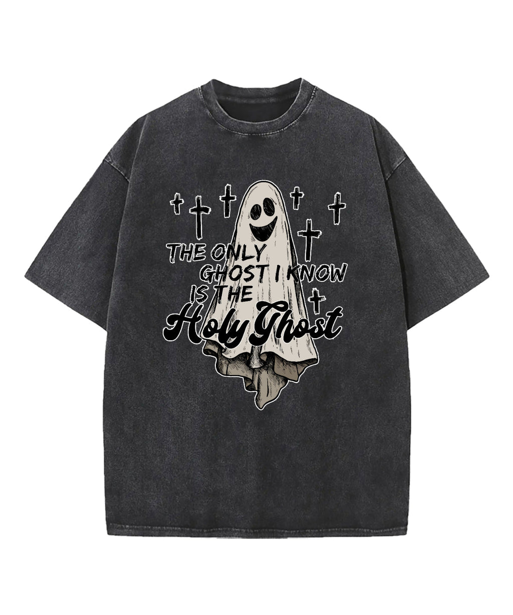 The Only Ghost Is Holy Ghost Washed Christian T-shirt Hoodie, Sweatshirt | CiraTrend.com (Image 2)
