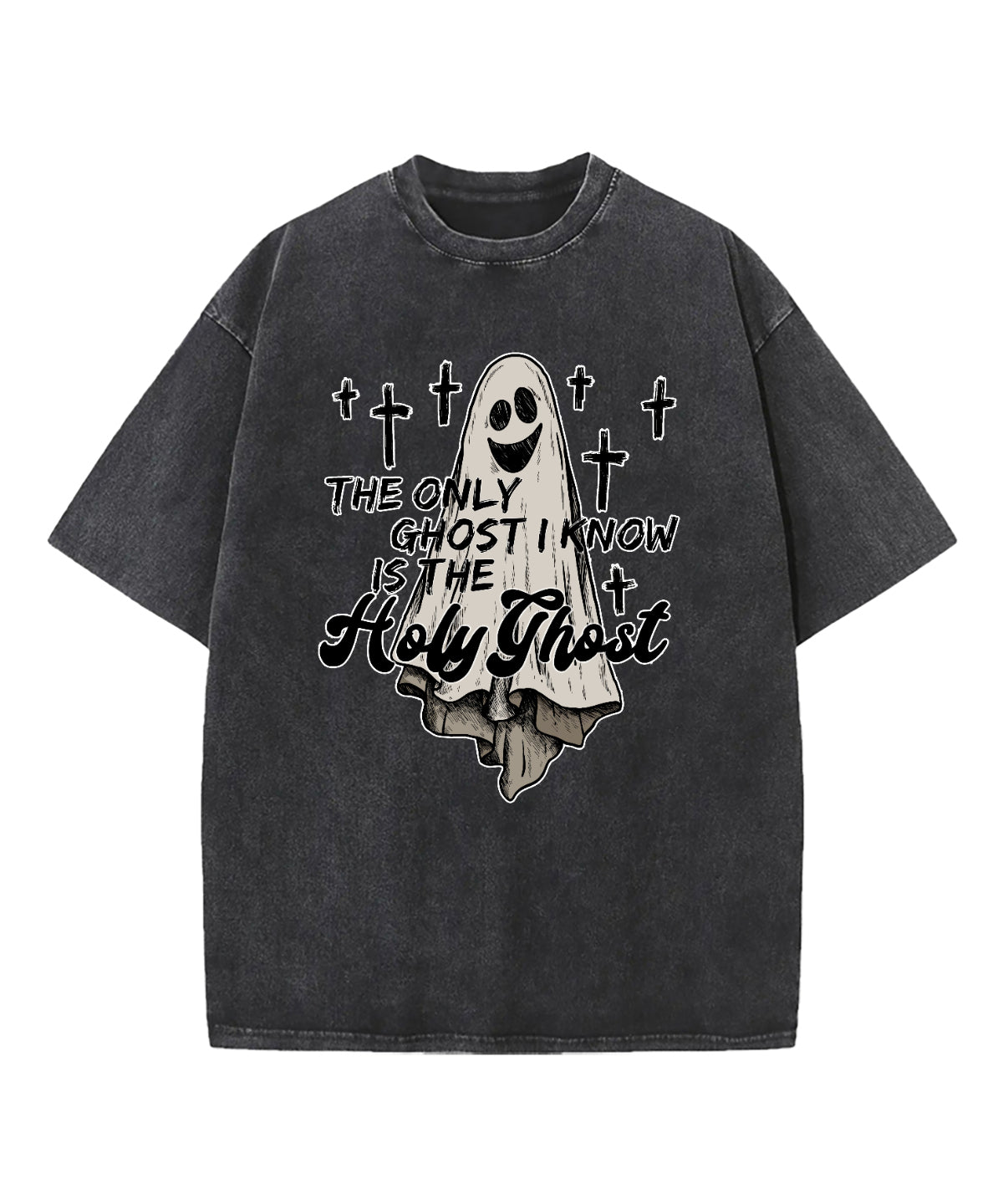 The Only Ghost Is Holy Ghost Washed Christian T-shirt Hoodie, Sweatshirt | CiraTrend.com (Image 2)