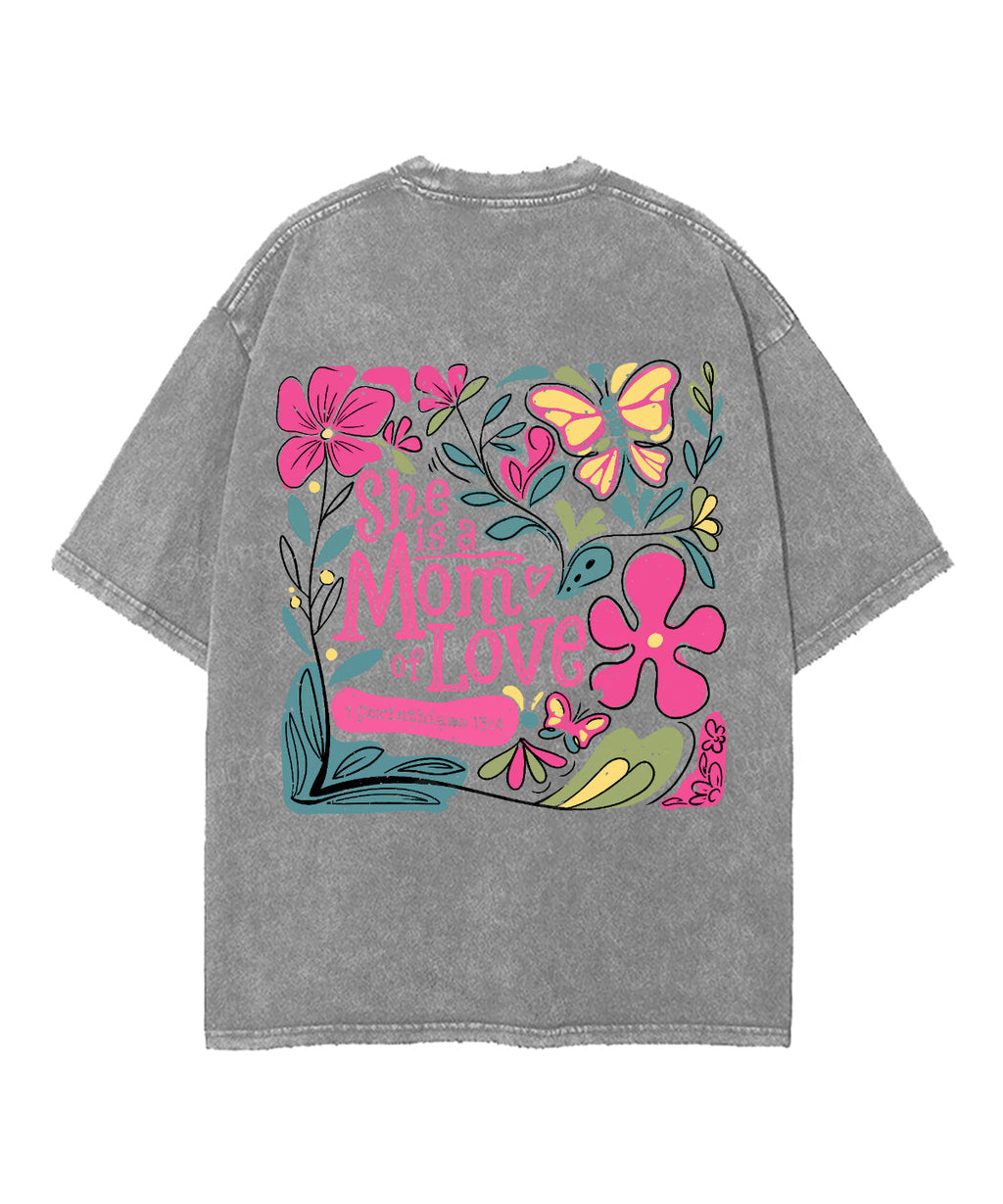 She Is A Mom Of Love Double Sided Unisex Washed Christian T-shirt Hoodie, Sweatshirt | CiraTrend.com (Image 5)