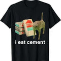 90s Retro Vintage Graphic I Eat Cement Cursed Cat Funny Oddly Specific Meme T-Shirt Unisex Crewneck Menswear Hoodie,...