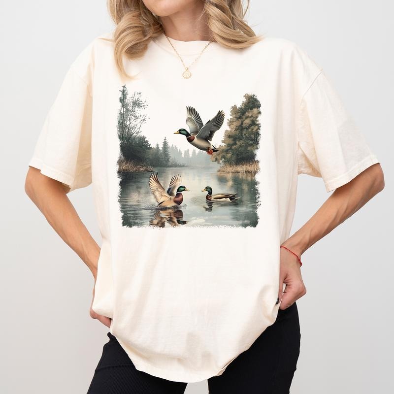 90s Waterfowl Duck Comfort Colors Shirt, Retro Mallard Ducks Graphic Tee, Vintage Duck Lovers Unhinged Tees, Forest...
