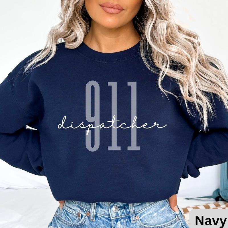 911 Dispatcher Sweatshirt, Emergency Sweater, Dispatcher Gift Crewneck, First Responders, Emergency Medical Dispatcher...