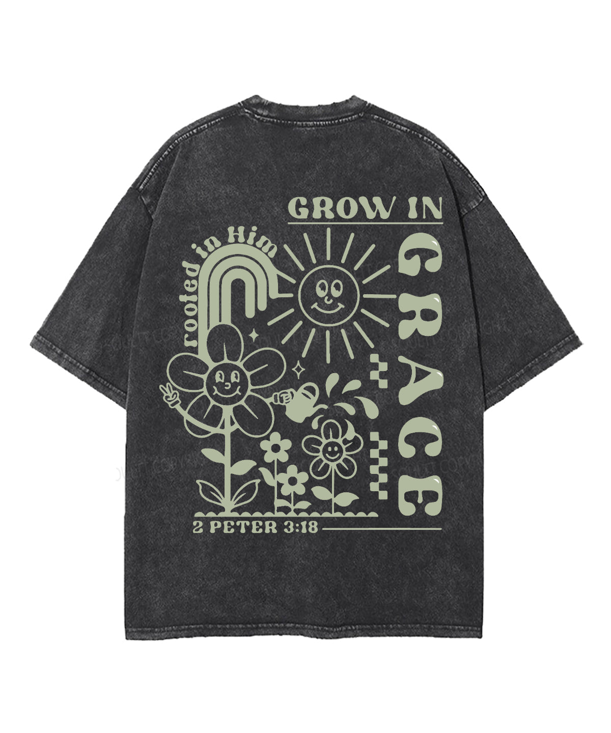 Grow In Grace Double Sided Washed Christian T-shirt Style001 Hoodie, Sweatshirt | CiraTrend.com (Image 3)