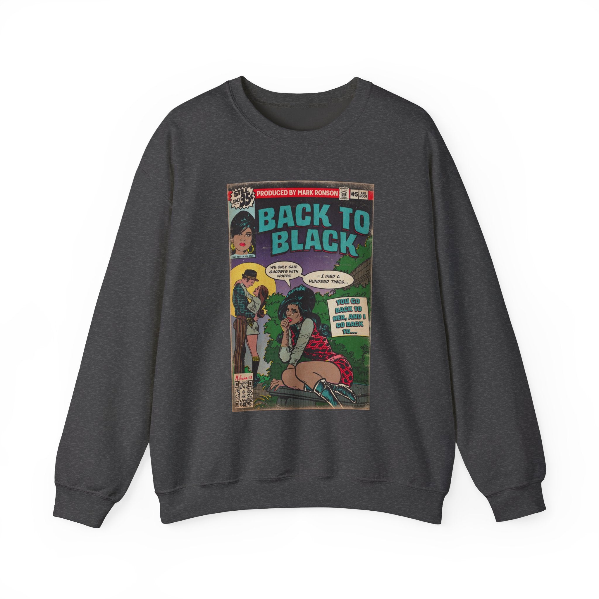 Amy Winehouse Back to Black Mens Crewneck Sweatshirt T-Shirts, Hoodie | CiraTrend.com (Image 3)