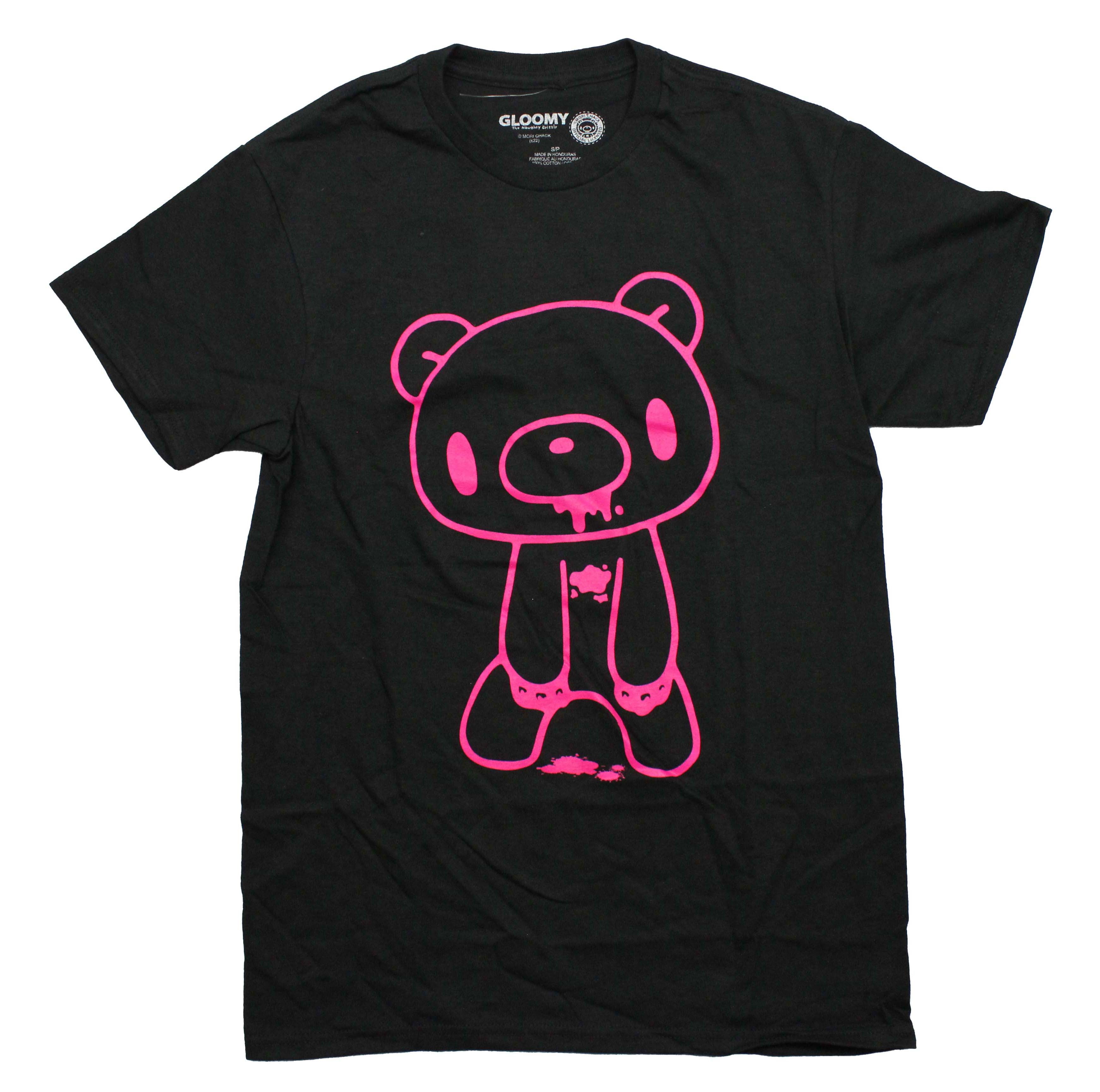 GloomyBear Mens T-Shirt -  Hot Pink Bloody Bear Outline Image Hoodie, Sweatshirt | CiraTrend.com