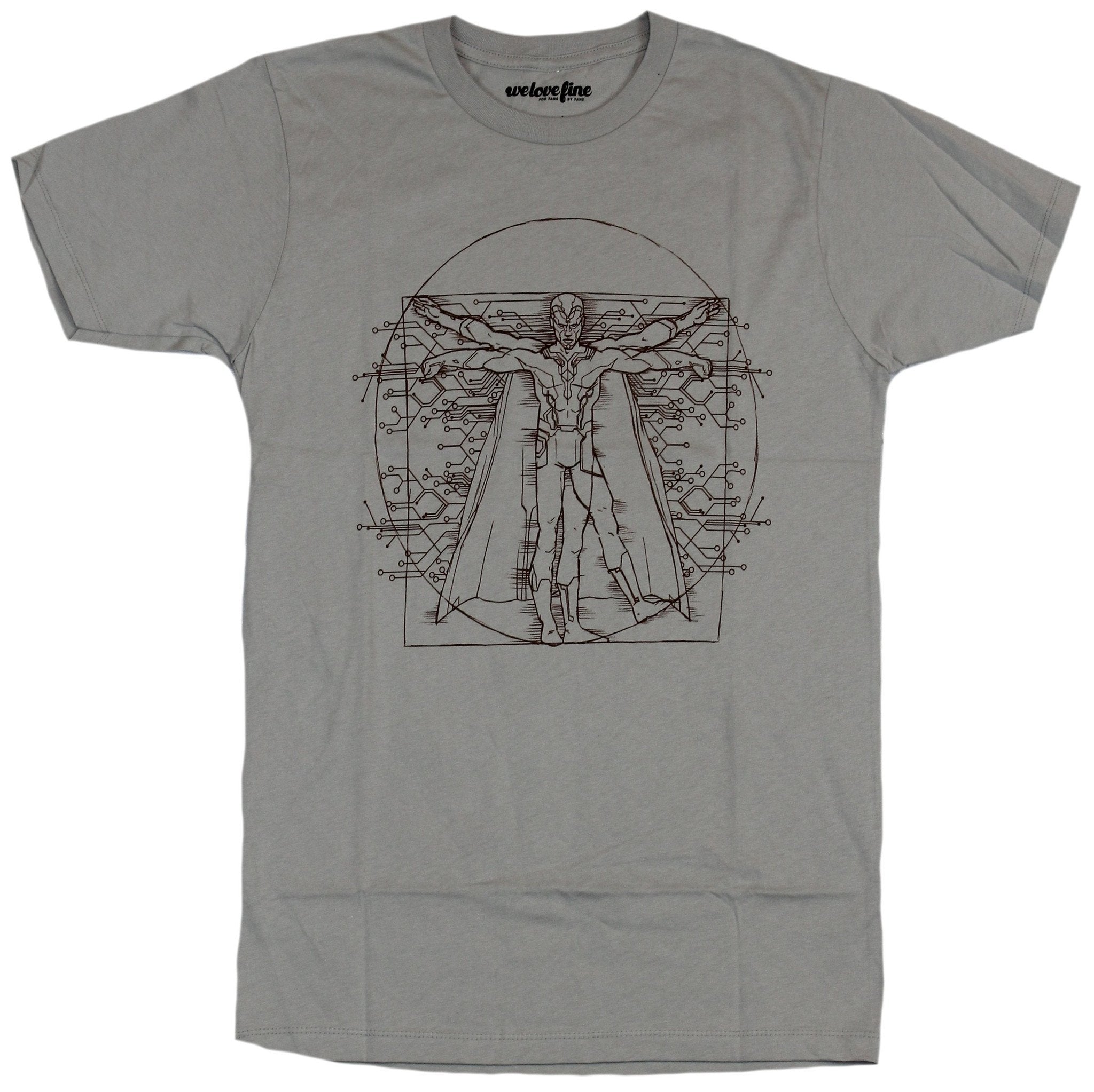 Vision of the Avengers Mens T-Shirt - Vitruvian Vision Sketch Circle Image Hoodie, Sweatshirt | CiraTrend.com