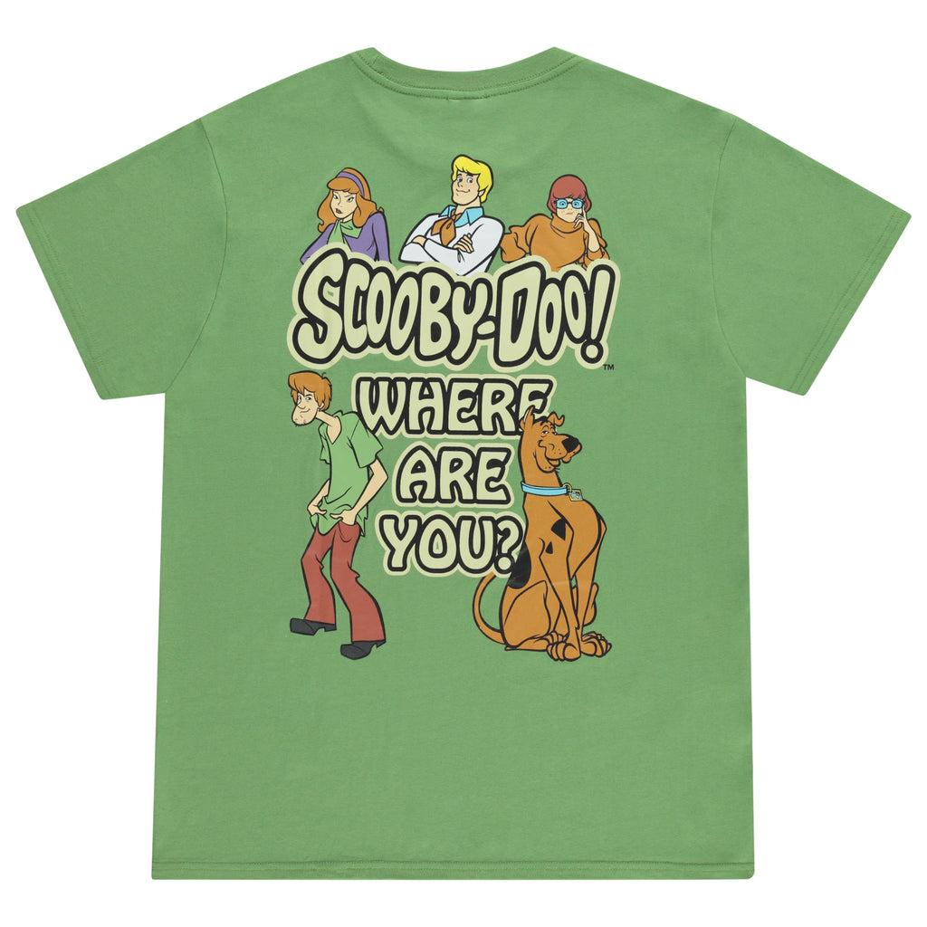 Scooby-Doo Mens Throwback Shirt, Shaggy, Velma Tee - Classic Front and Back Rubber Patch T-Shirt Hoodie, Sweatshirt (Image 2)