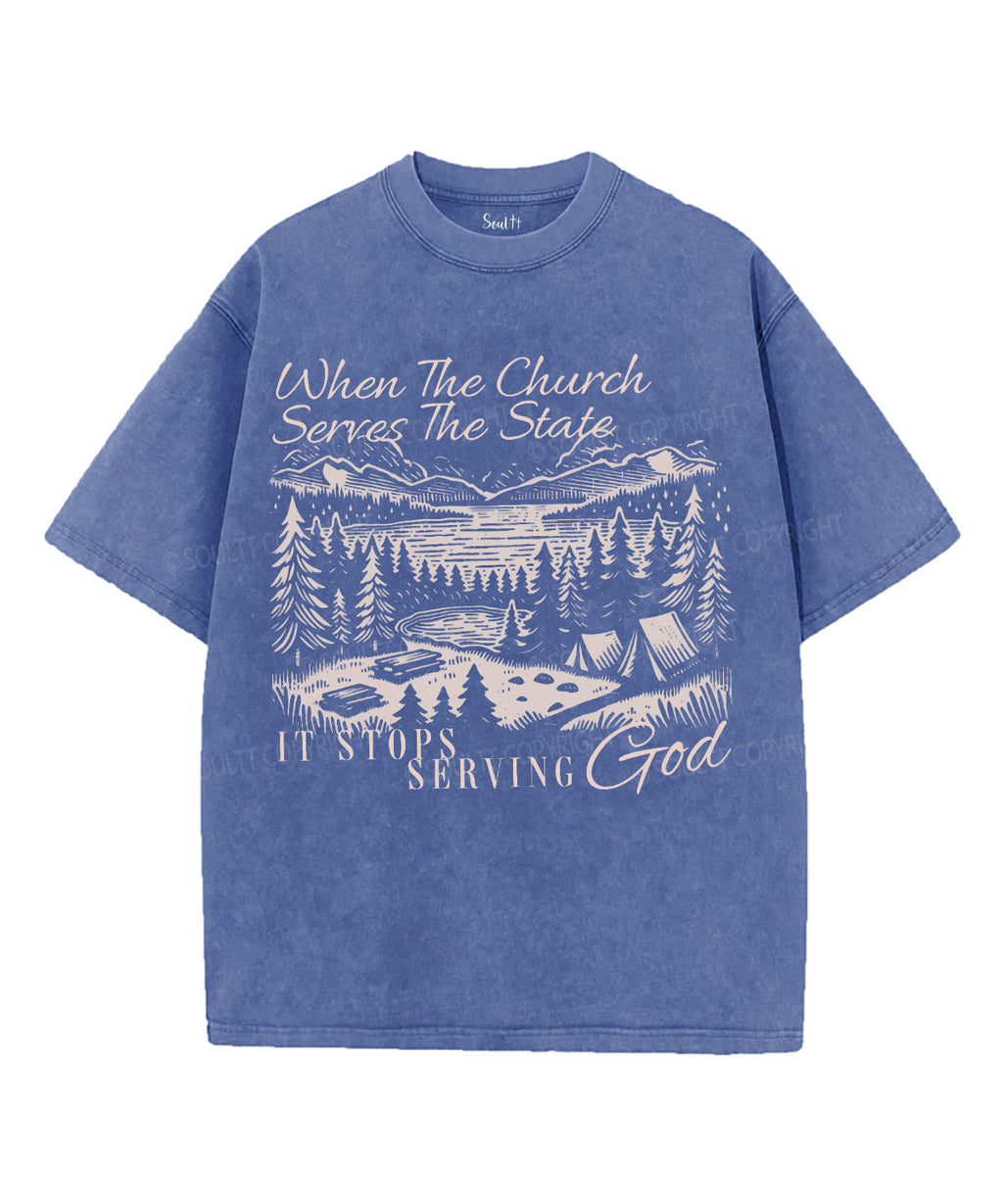 It Stops Serving God Unisex Washed Christian T-shirt Hoodie, Sweatshirt | CiraTrend.com (Image 3)