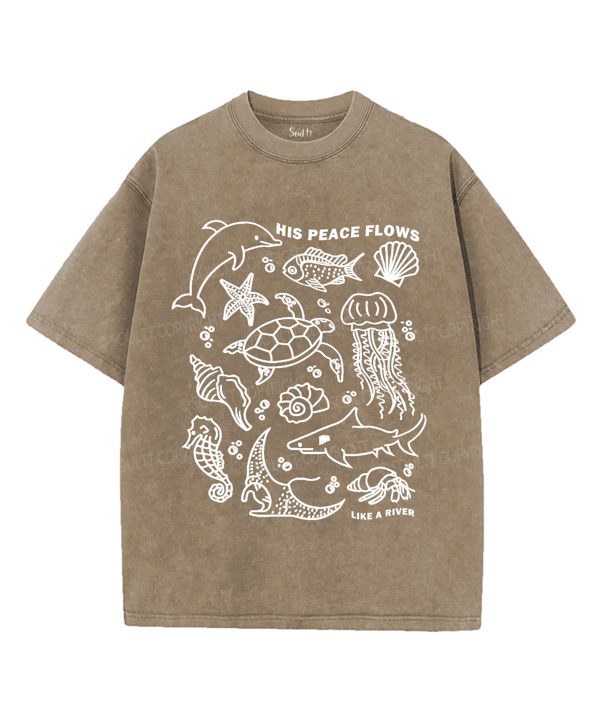His Peace Flows Like River Washed Christian T-Shirts, Hoodie, Sweatshirt