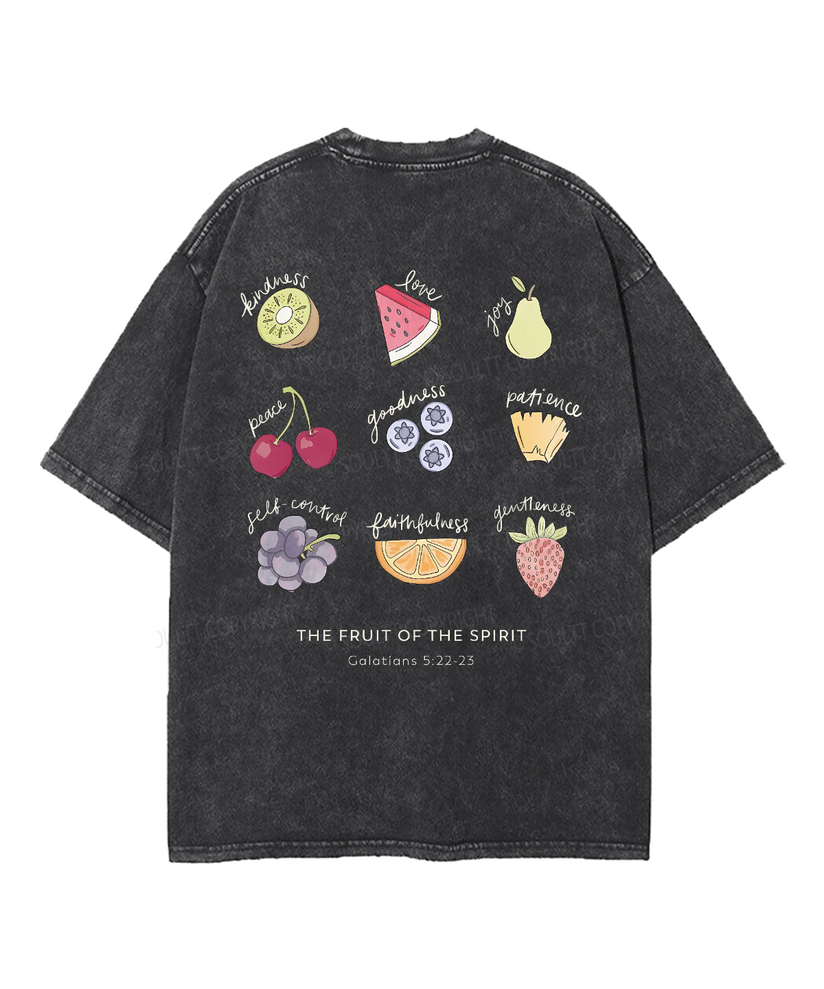 Fruit Of The Spirit Double Sided Unisex Washed Christian T-shirt Style030 Hoodie, Sweatshirt | CiraTrend.com (Image 3)