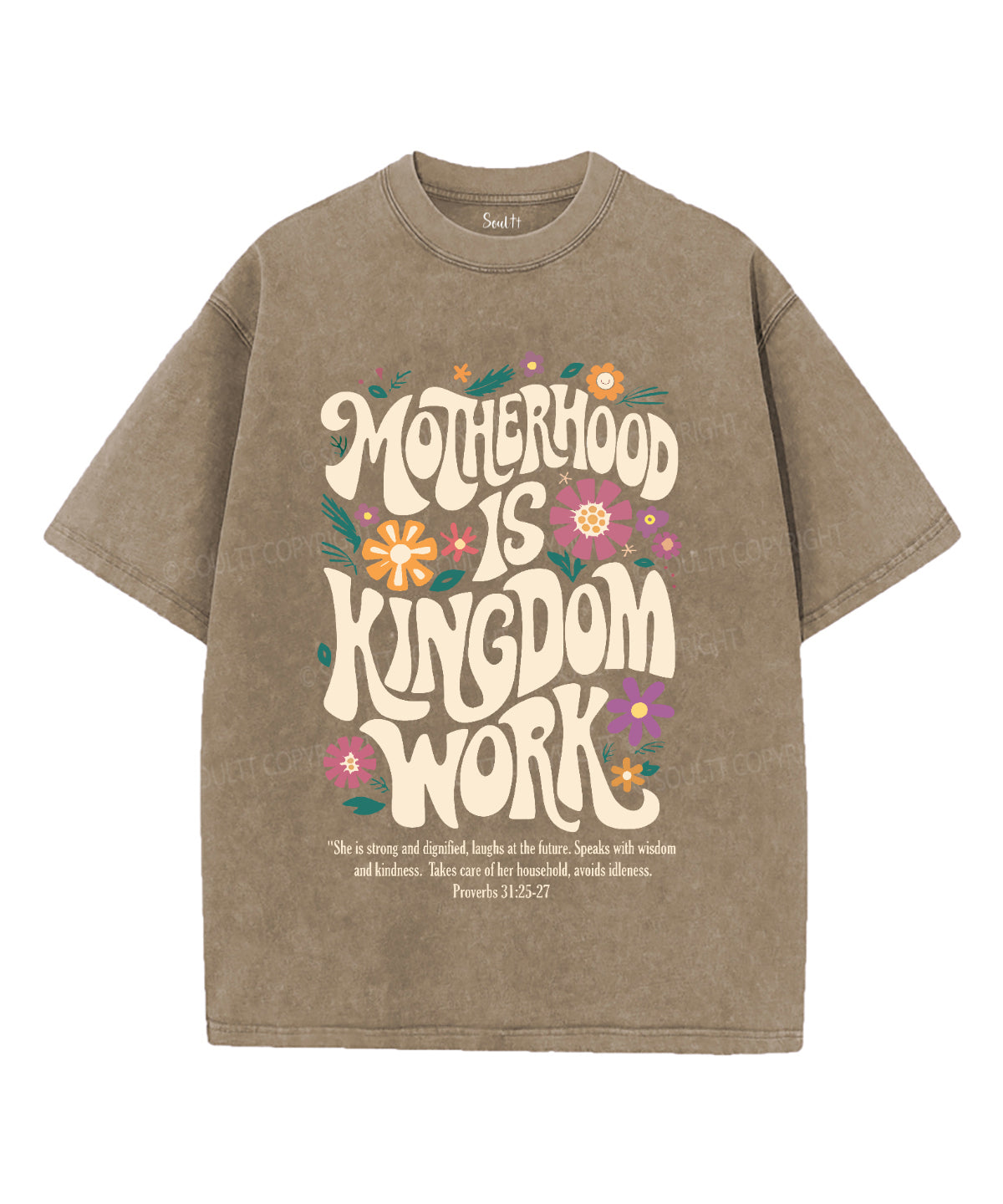 Motherhood Is Kingdom Work Unisex Washed Christian T-shirt Style003 Hoodie, Sweatshirt | CiraTrend.com (Image 1)