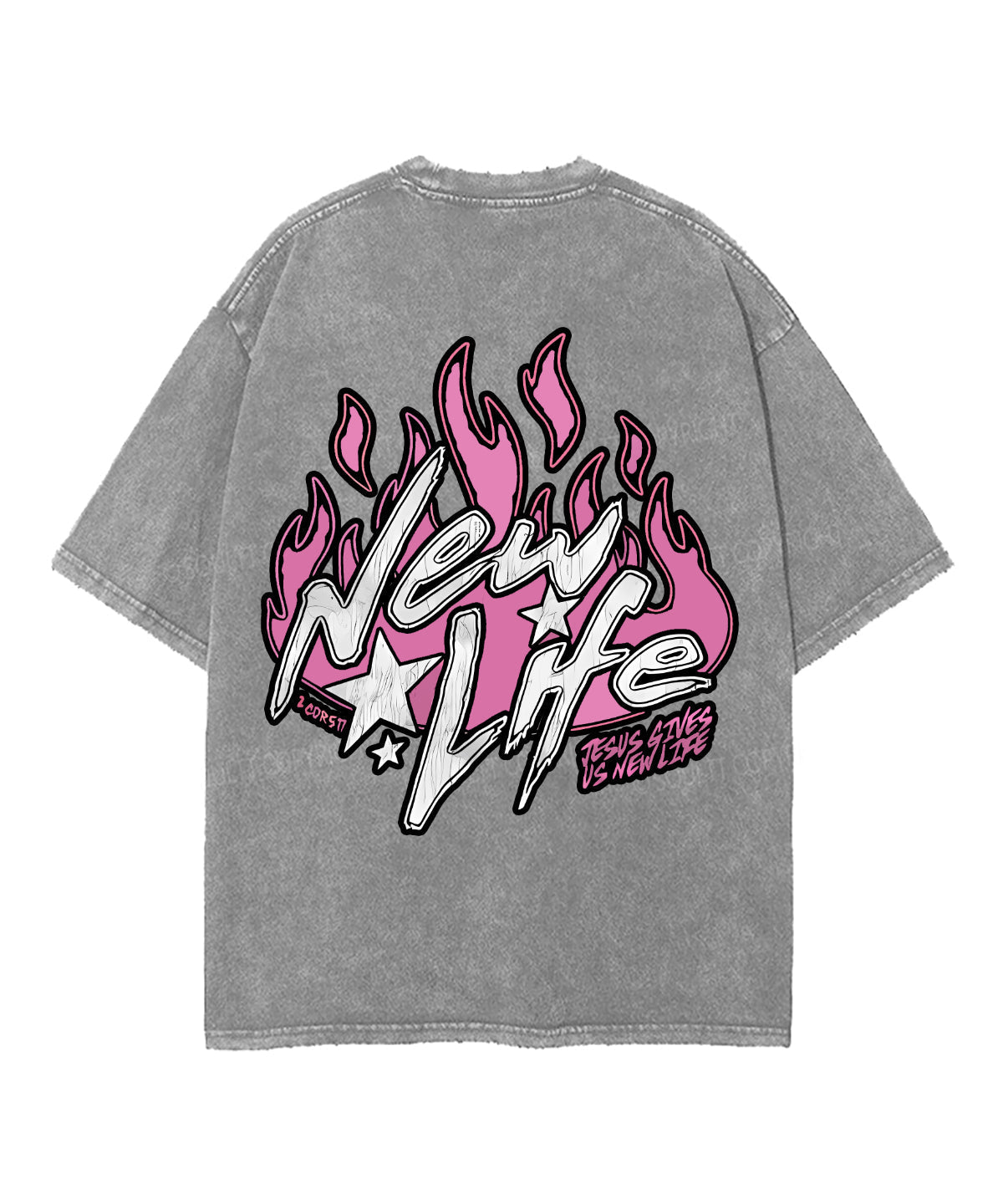New Life Double Sided Unisex Washed Christian T-shirt Hoodie, Sweatshirt | CiraTrend.com (Image 5)