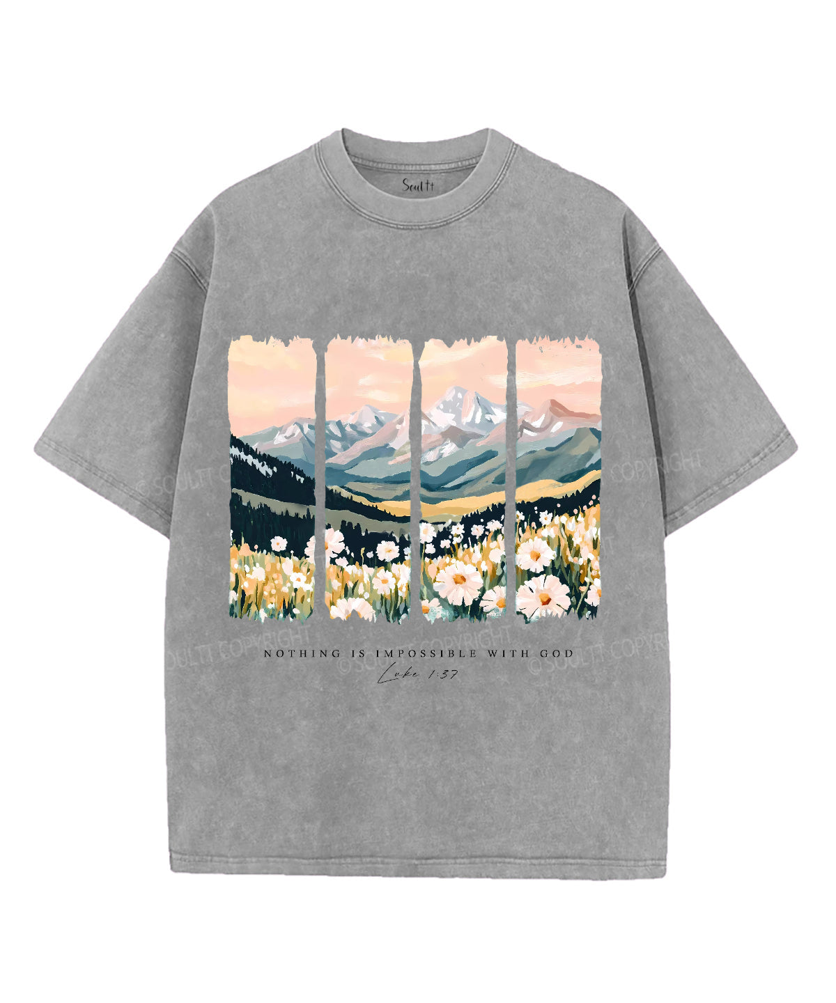 Nothing Is Impossible With God Unisex Washed Christian T-shirt Style001 Hoodie, Sweatshirt | CiraTrend.com (Image 2)