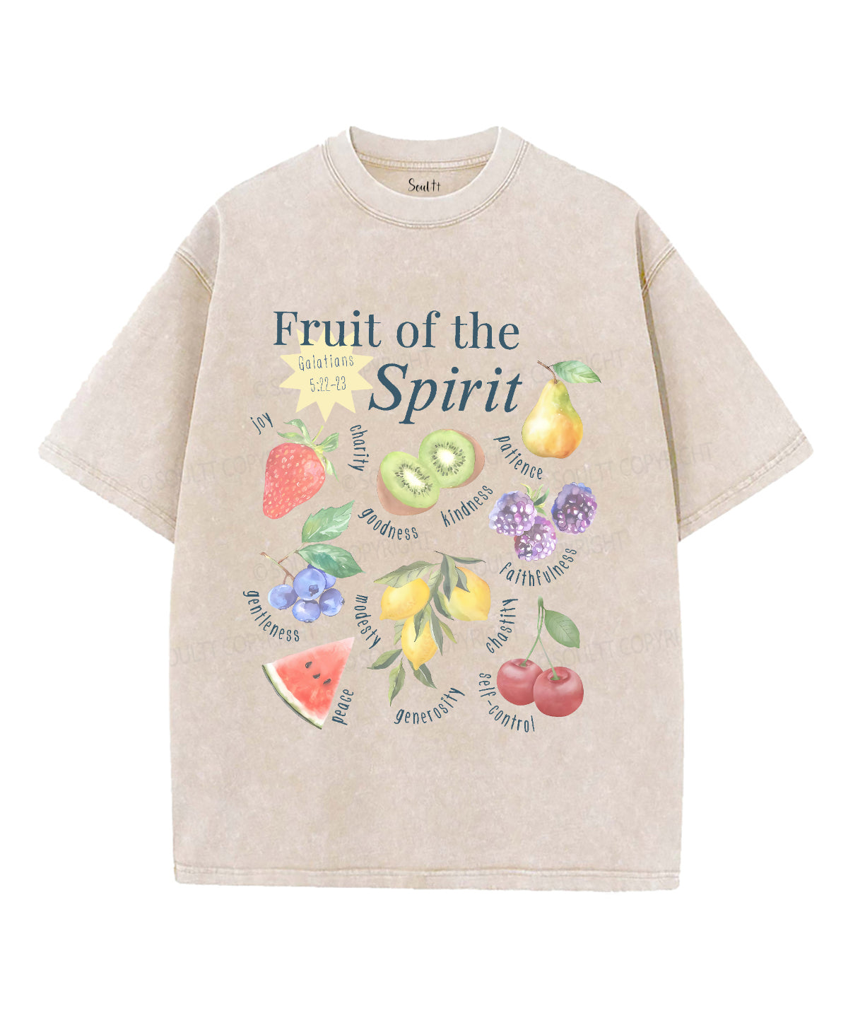 Fruit Of The Spirit Unisex Washed Christian T-shirt Style006 Hoodie, Sweatshirt | CiraTrend.com (Image 4)