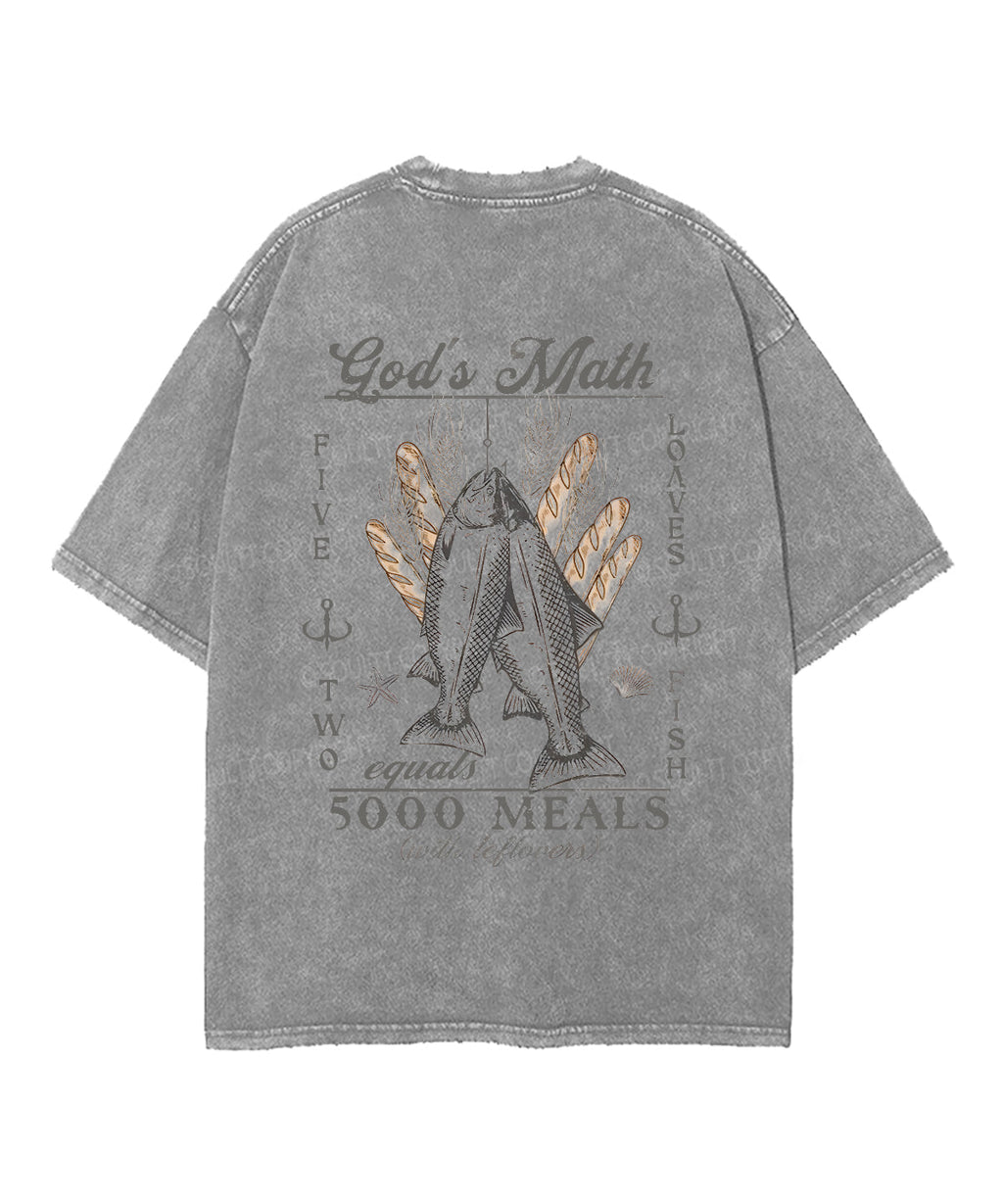 God'S Math Double Sided Washed Christian T-Shirts, Hoodie, Sweatshirt