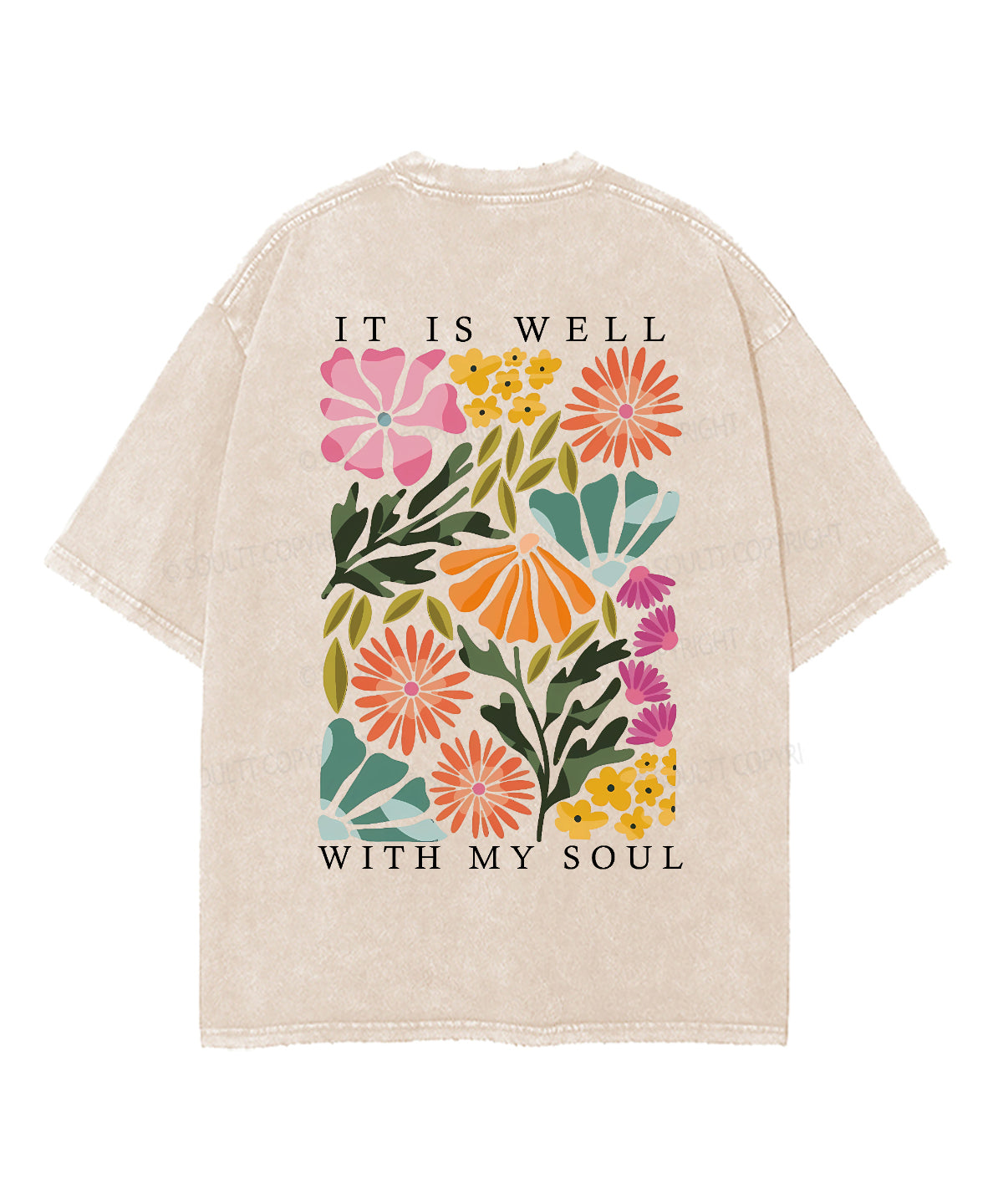 It Is Well With My Soul Double Sided Unisex Washed Christian T-shirt Style010 Hoodie, Sweatshirt | CiraTrend.com (Image 3)