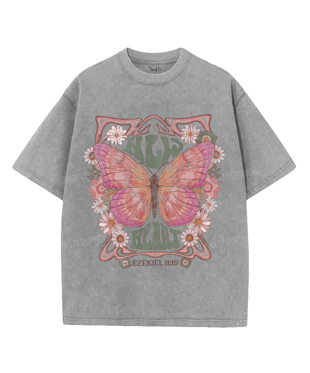 New Heart Unisex Washed Christian T-shirt Hoodie, Sweatshirt | CiraTrend.com (Image 3)