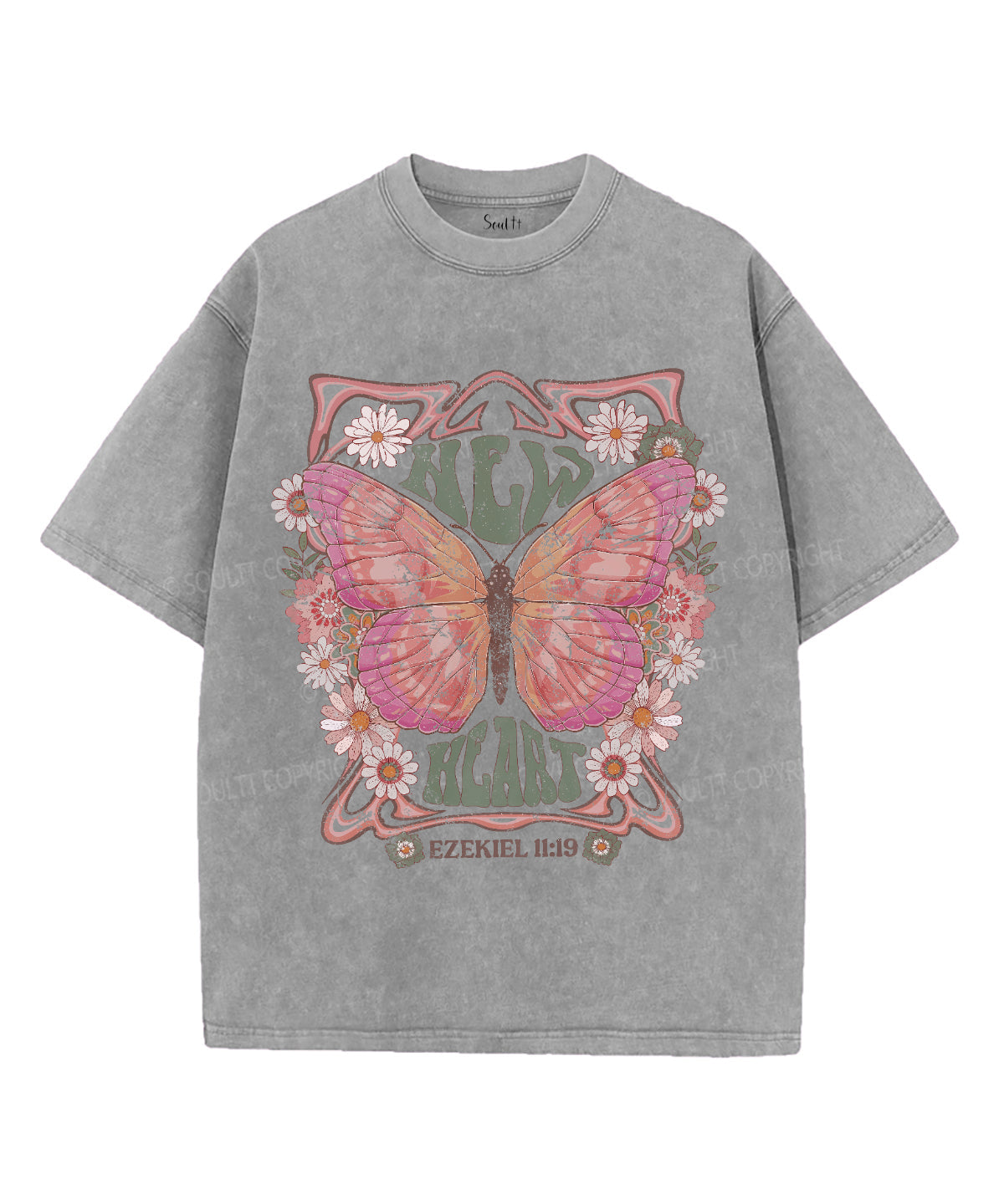 New Heart Unisex Washed Christian T-shirt Hoodie, Sweatshirt | CiraTrend.com (Image 3)