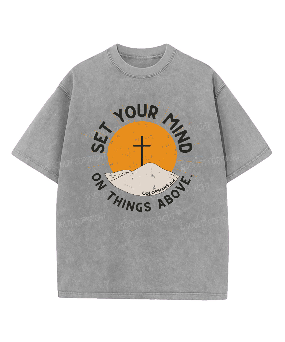 Set Your Mind On Things Above Washed Christian T-shirt Hoodie, Sweatshirt | CiraTrend.com (Image 4)
