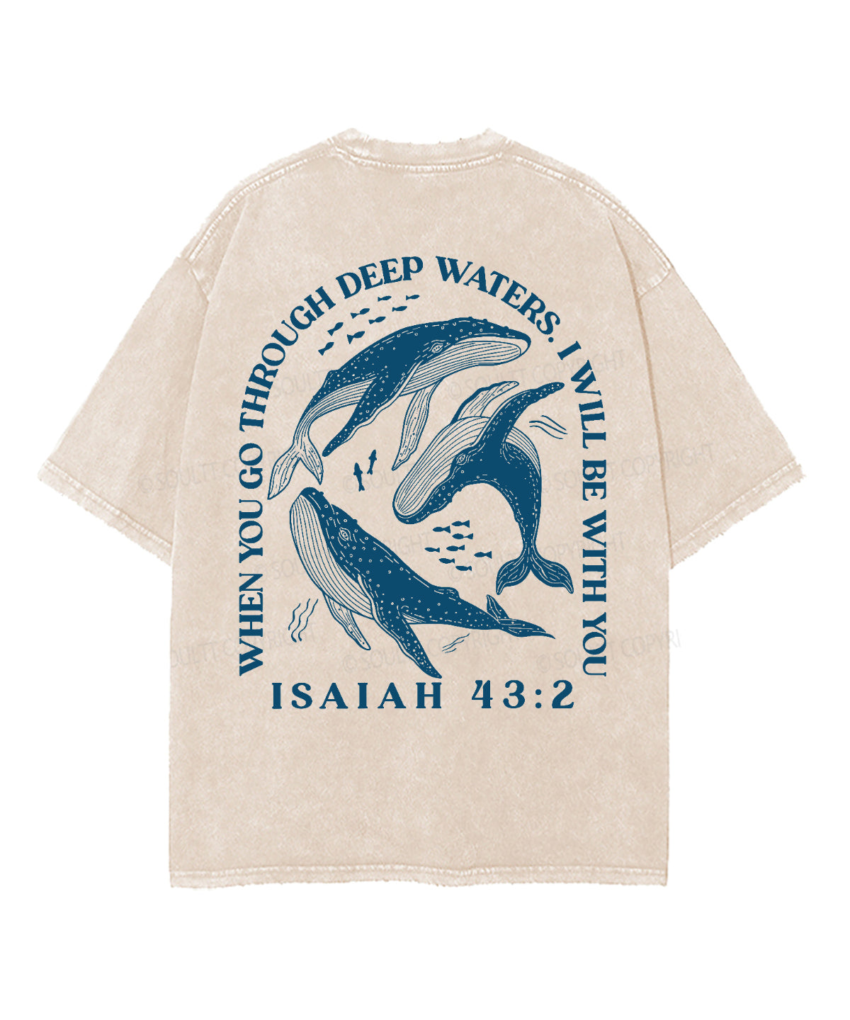 When You Go Though Deep Water Double Sided Unisex Washed Christian T-shirt Hoodie, Sweatshirt | CiraTrend.com (Image 3)