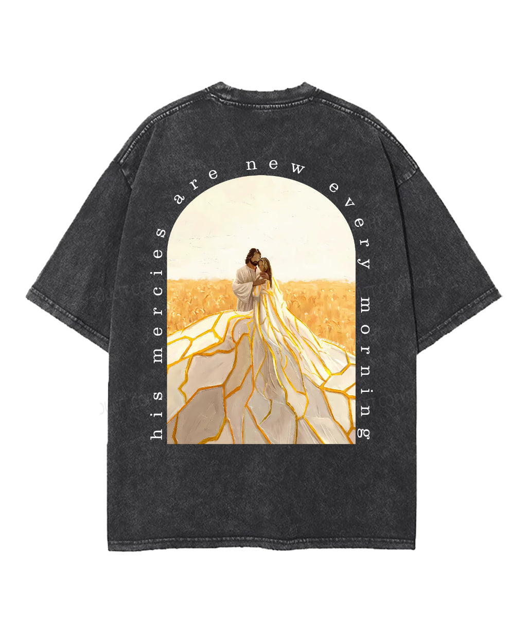 His Mercies Are New Double Sided Unisex Washed Christian T-shirt Style014 Hoodie, Sweatshirt | CiraTrend.com (Image 3)