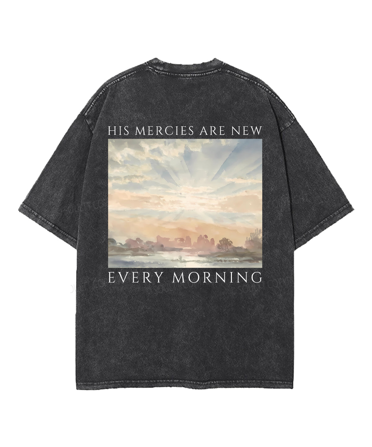 His Mercies Are New Every Morning Double Sided Unisex Washed Christian T-shirt Style003 Hoodie, Sweatshirt (Image 5)