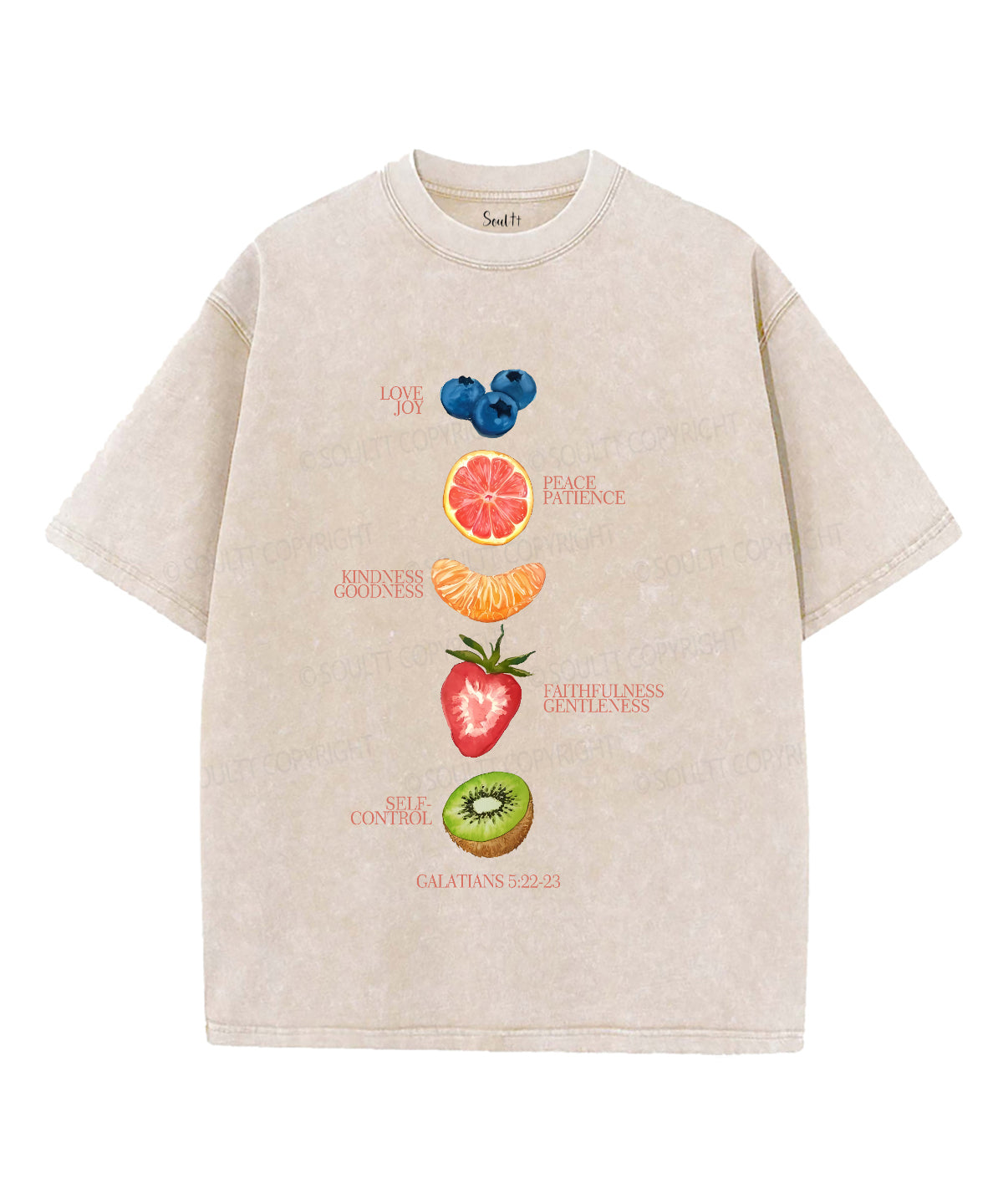 Fruit Of The Spirit Unisex Washed Christian T-shirt Hoodie, Sweatshirt | CiraTrend.com (Image 4)